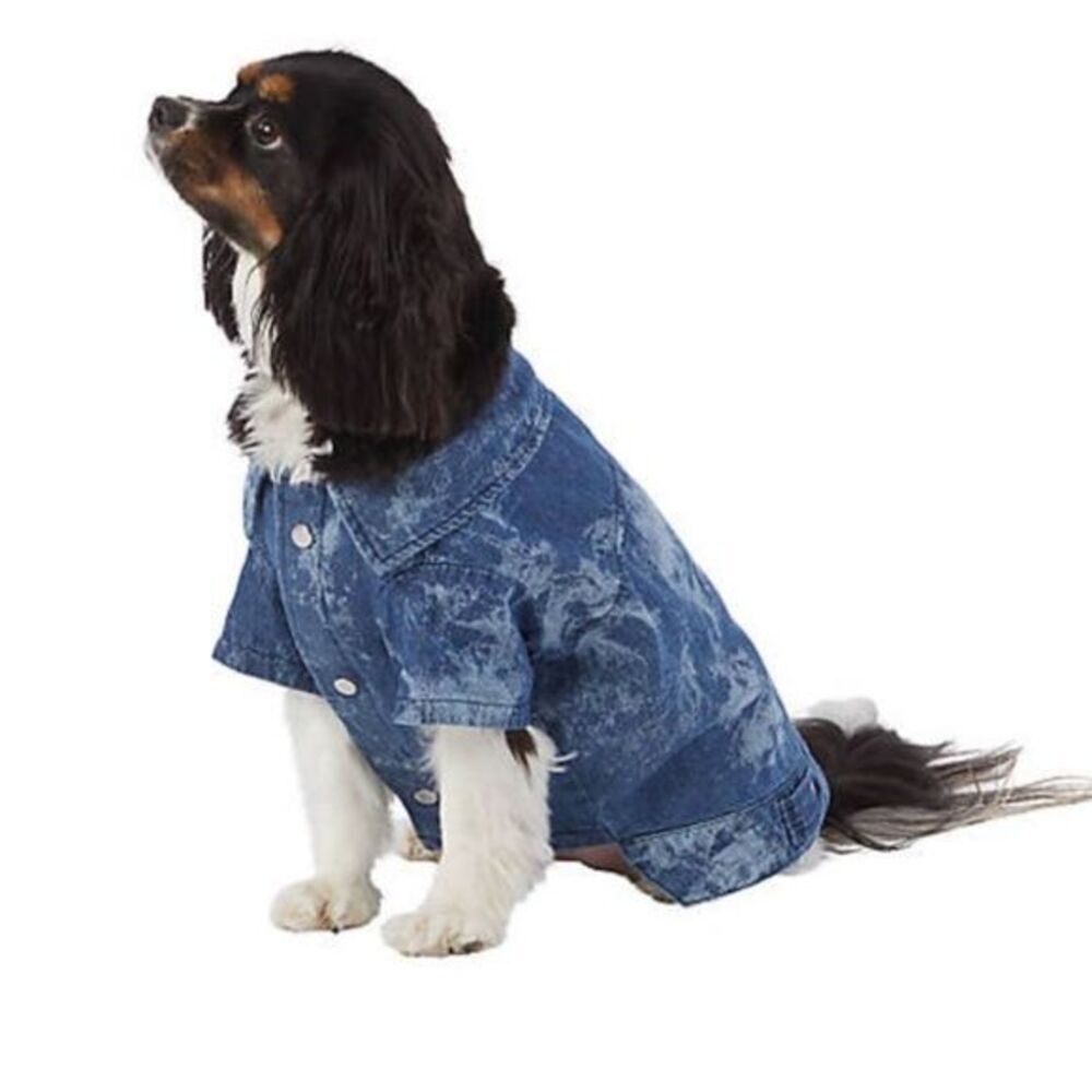 Top Paw Brand Dog Denim Jacket Short Sleeve
